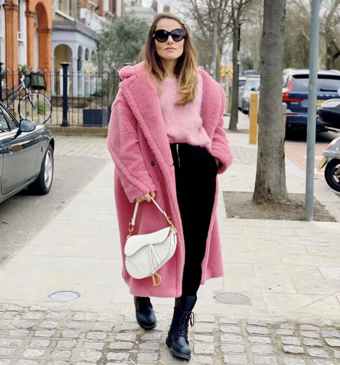 Mid-length lamb fur coat trench coat  Leather Jacket 92.82 