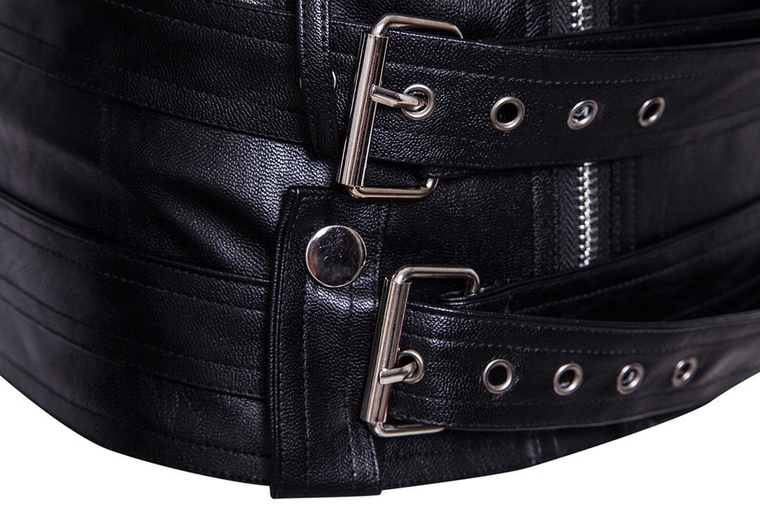 Ouma Punk Men's Leather Carripi Motorcycle  Leather Jacket 106.31 