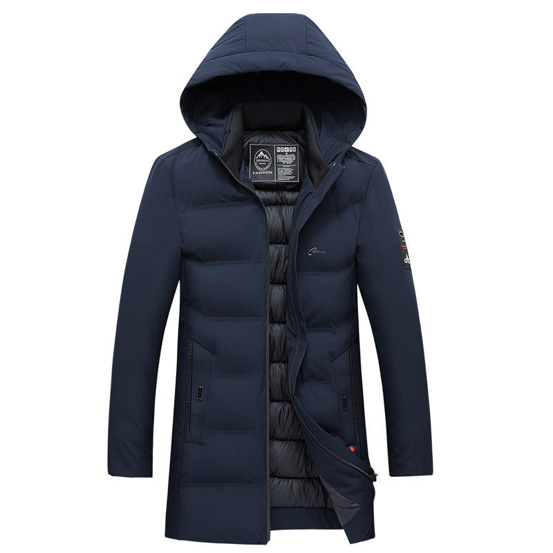 Thick Mid-length Down Padded Jacket Men's Loose Jacket  Leather Jacket 98.09 