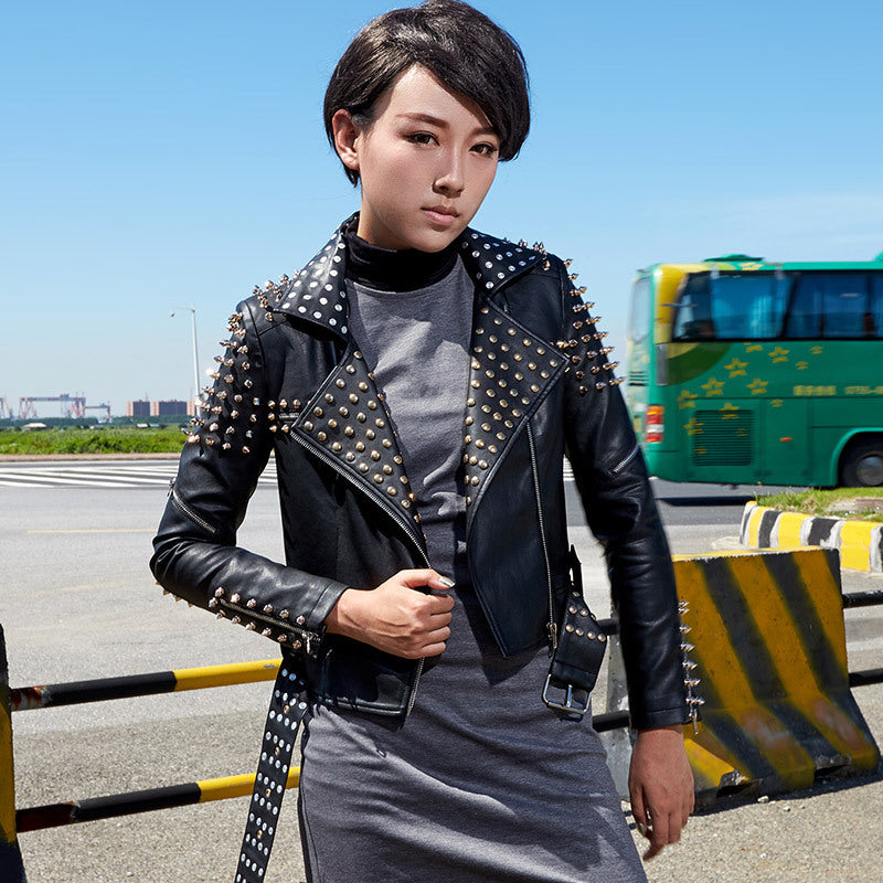 Women's motorcycle leather  Leather Jacket 195.30 