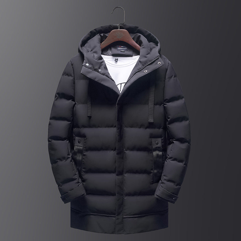 Men's mid-length thick down padded jacket  Leather Jacket 73.78 