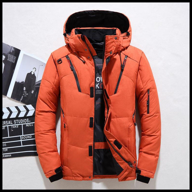 Men's down jacket  Leather Jacket 121.48 Orange-Red-XXL