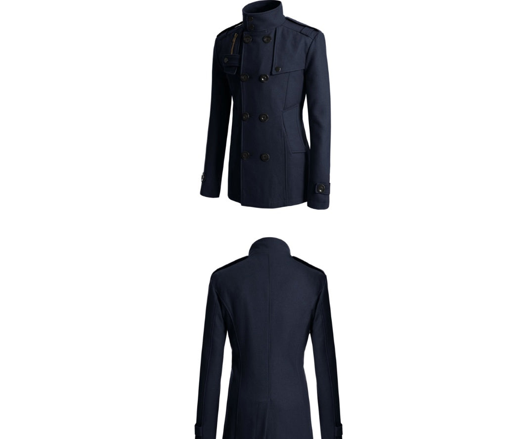 Men's woolen trench coat  Leather Jacket 66.59 