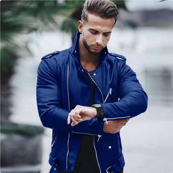 man jacket  Leather Jacket 58.00 Dark-blue-XXXL