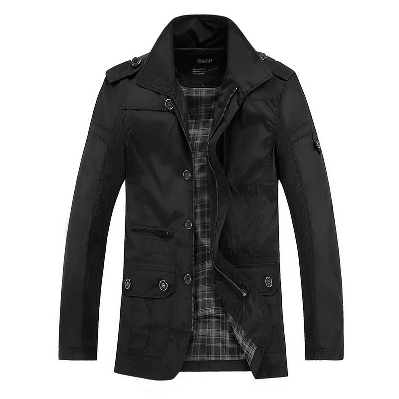 Plus size men's trench coat  Leather Jacket 71.64 
