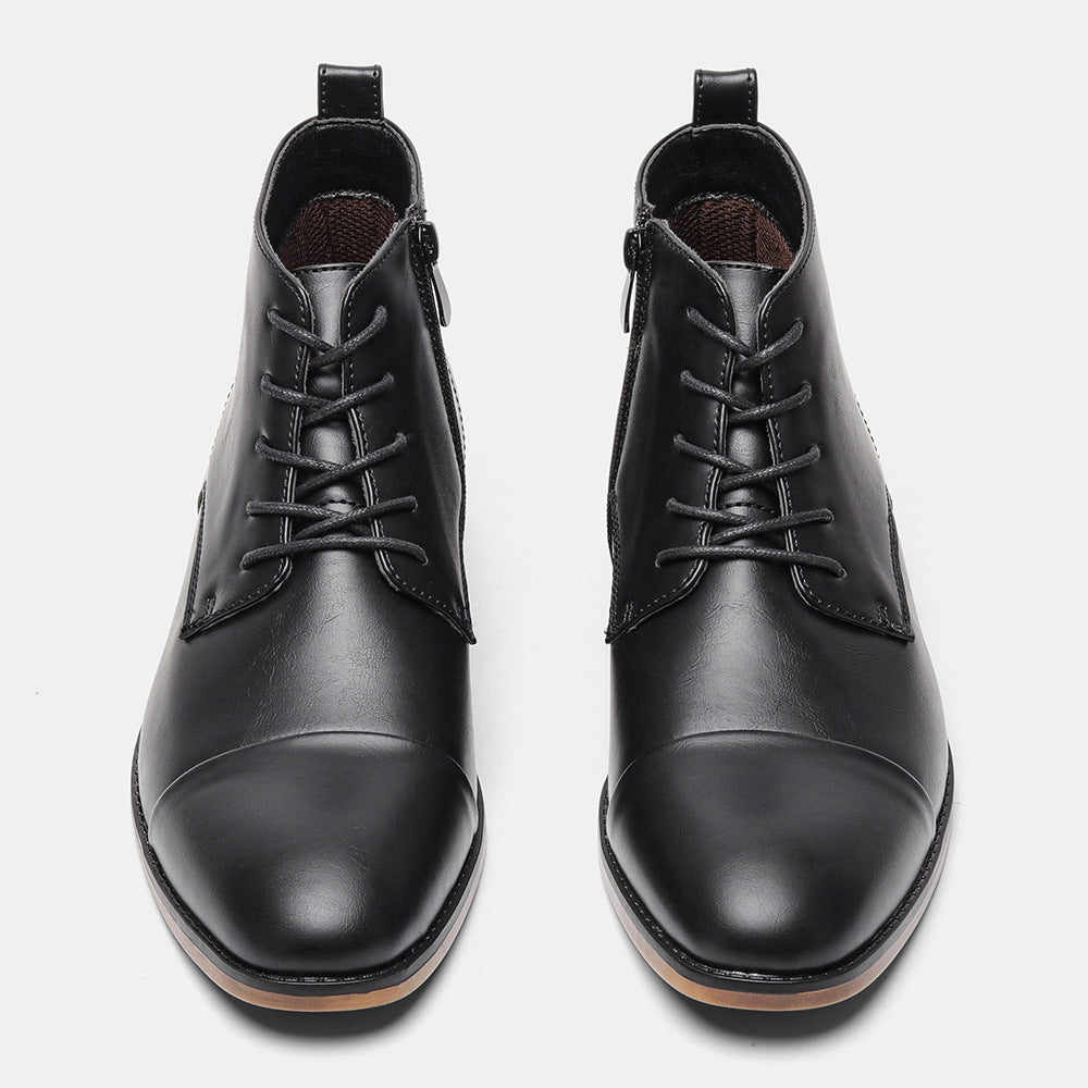Plus Size Men's Chelsea Boots Inside Zipper Leather Boots  Footwear  