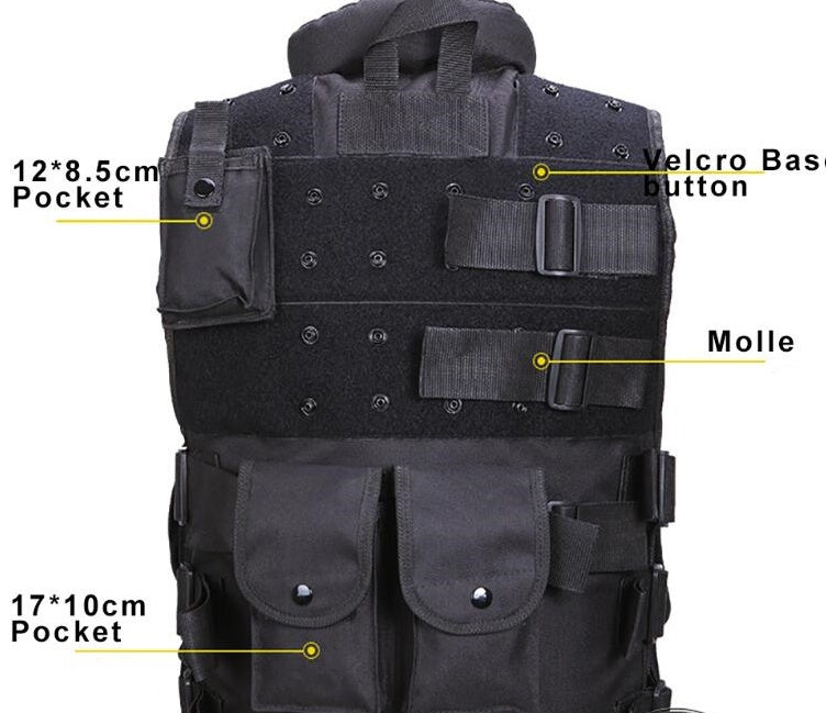 Tactical Vest Black Mens Military Hunting Vest  Leather Jacket 78.53 