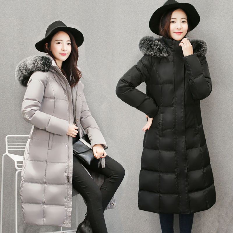 Long down jacket women  Leather Jacket  