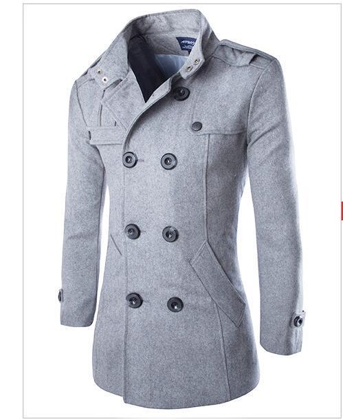 EBay Pushes For Exporting Woolen Coats  Leather Jacket 93.27 Light-Grey-XL