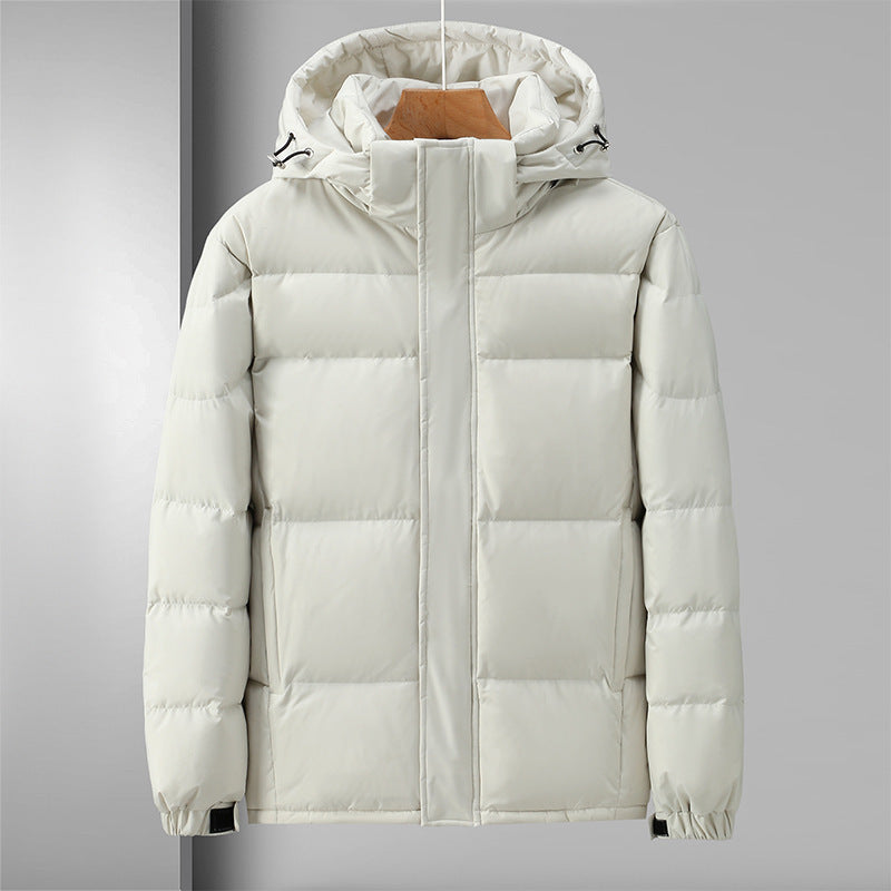Winter Down Jacket Men's High-grade Hooded Loose  Leather Jacket 108.58 