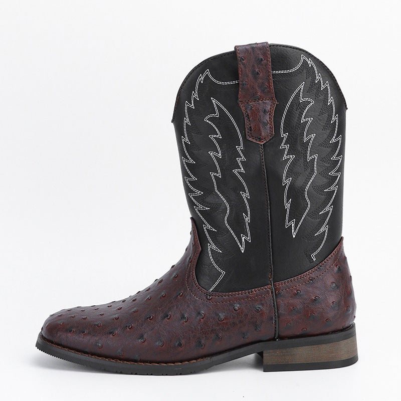 Western Denim Square Toe Motorcycle Men's Boots  Footwear  
