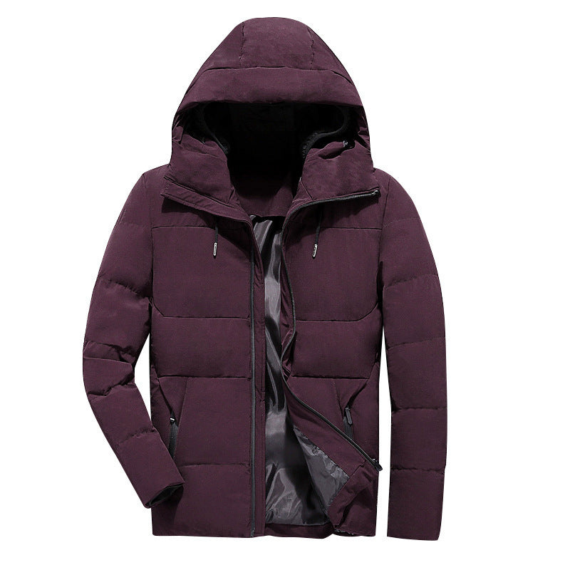 Casual Versatile Cotton Coat Men  Leather Jacket 79.00 Red-XXXXL