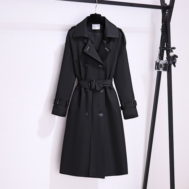 High-end Elegant Mid-end Trench Coat For Women  Leather Jacket 111.98 
