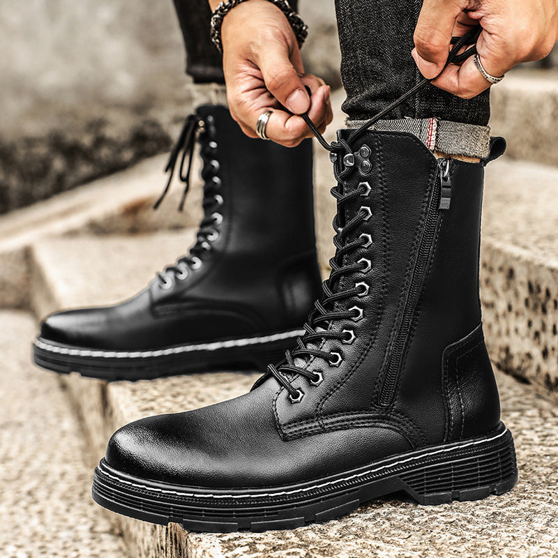 Autumn And Winter Plus Size Men's Long High-top Martin Boots  Footwear  
