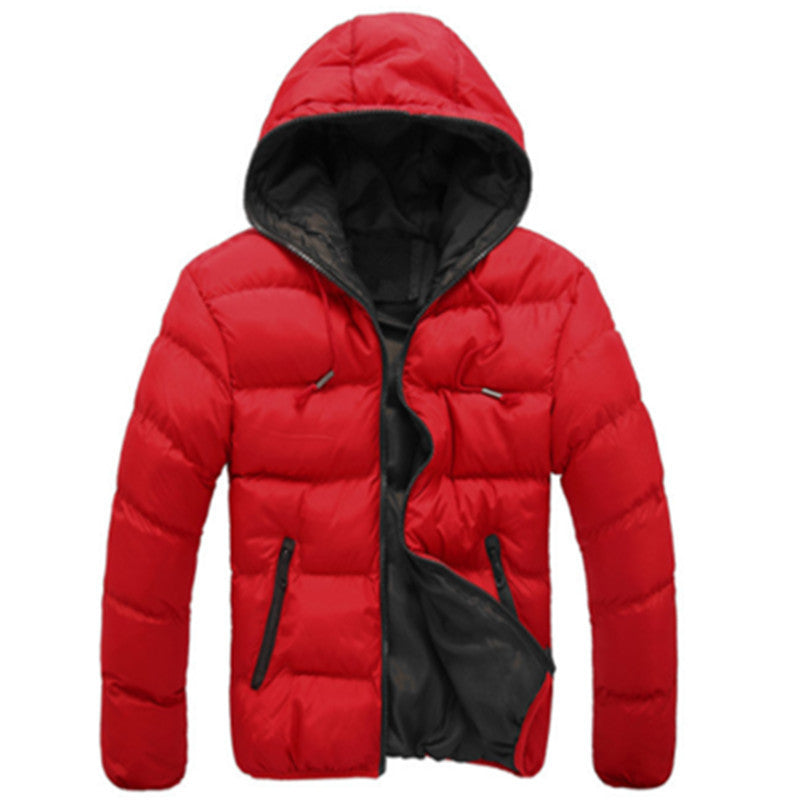 Autumn and winter men's cotton jacket  Leather Jacket 61.00 Red-XXXXL