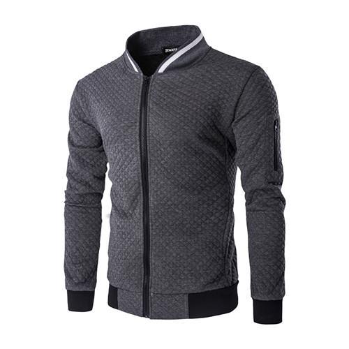 Zipper Design Mens Jacket  Leather Jacket 85.79 Dark-grey-XXL