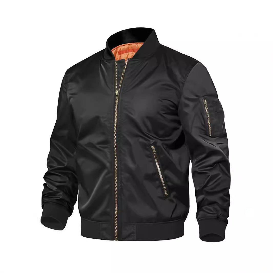 Mens Jacket New Spring Autumn Male Baseball Jackets Pilot Men Outwear Coat Zipper Men's Uniform  Leather Jacket 72.83 