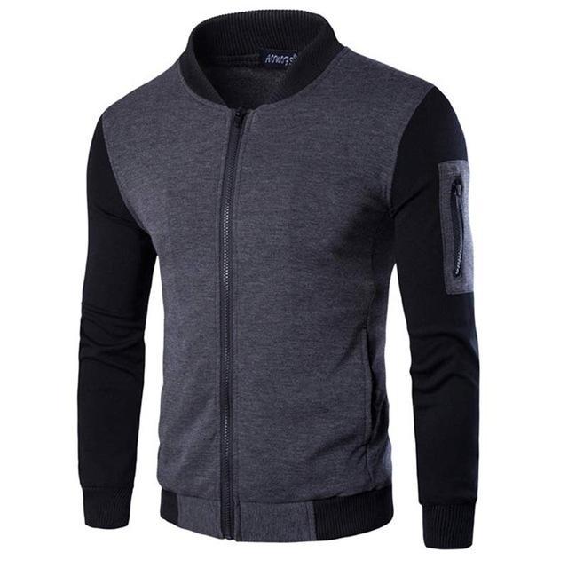 Mens Patchwork Sleeve Jacket  Leather Jacket 55.53 