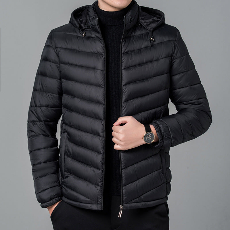 Cotton Coat Thin Silk Cotton Men's Outfit Cotton Jacket Double-sided Wear  Leather Jacket  