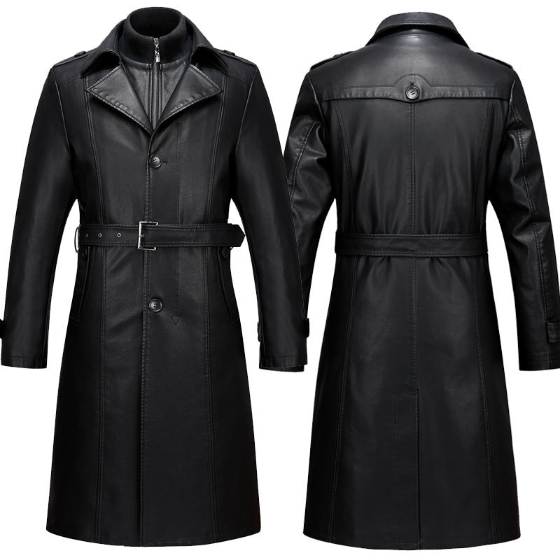Men's leather coat  Leather Jacket 268.80 Black-XL