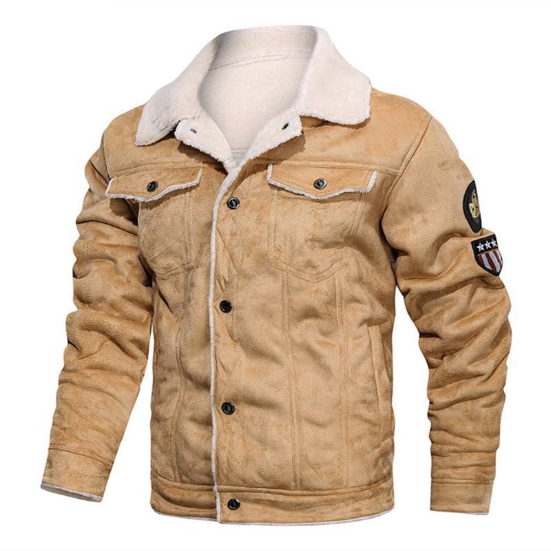 Fur integrated leather clothing  Leather Jacket 107.19 Khaki-XXL