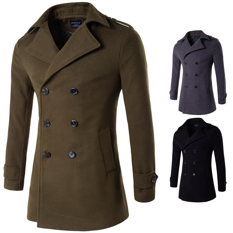 Double-breasted coat trench coat  Leather Jacket 99.26 
