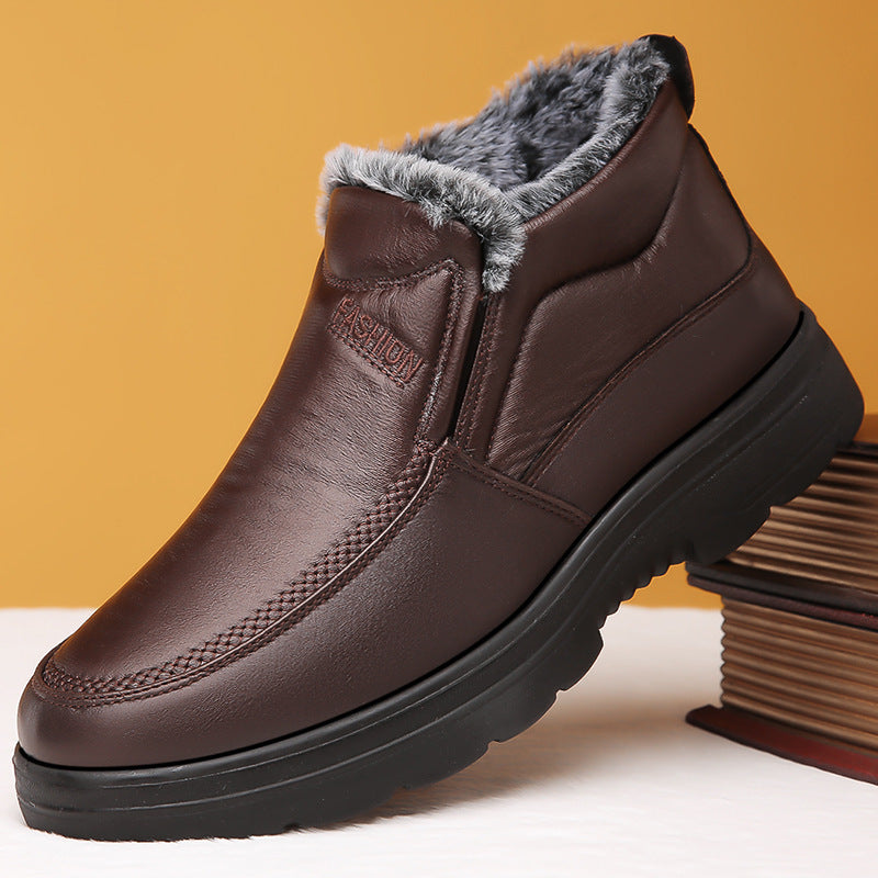 Winter Middle-aged And Elderly Thickened Non-slip Waterproof Fleece-lined Cotton Shoes  Footwear 56.00 