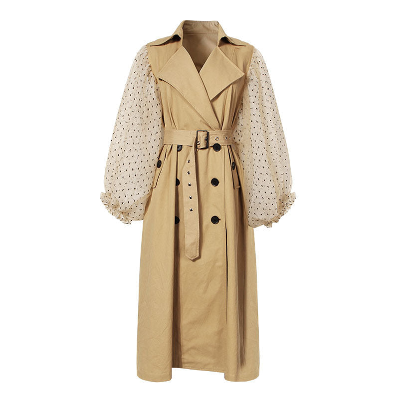 Coat And Trench Coat Women's Mid-length  Leather Jacket  