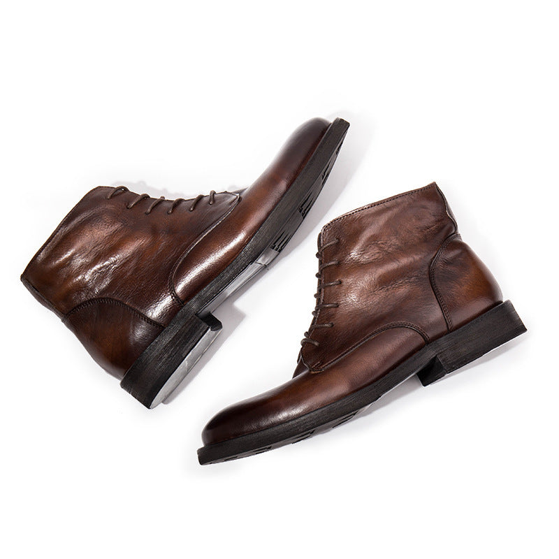 Trendy Workwear Boots All-match First Layer Cowhide Retro  Footwear 287.14 