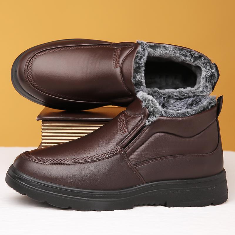 Winter Middle-aged And Elderly Thickened Non-slip Waterproof Fleece-lined Cotton Shoes  Footwear 56.00 