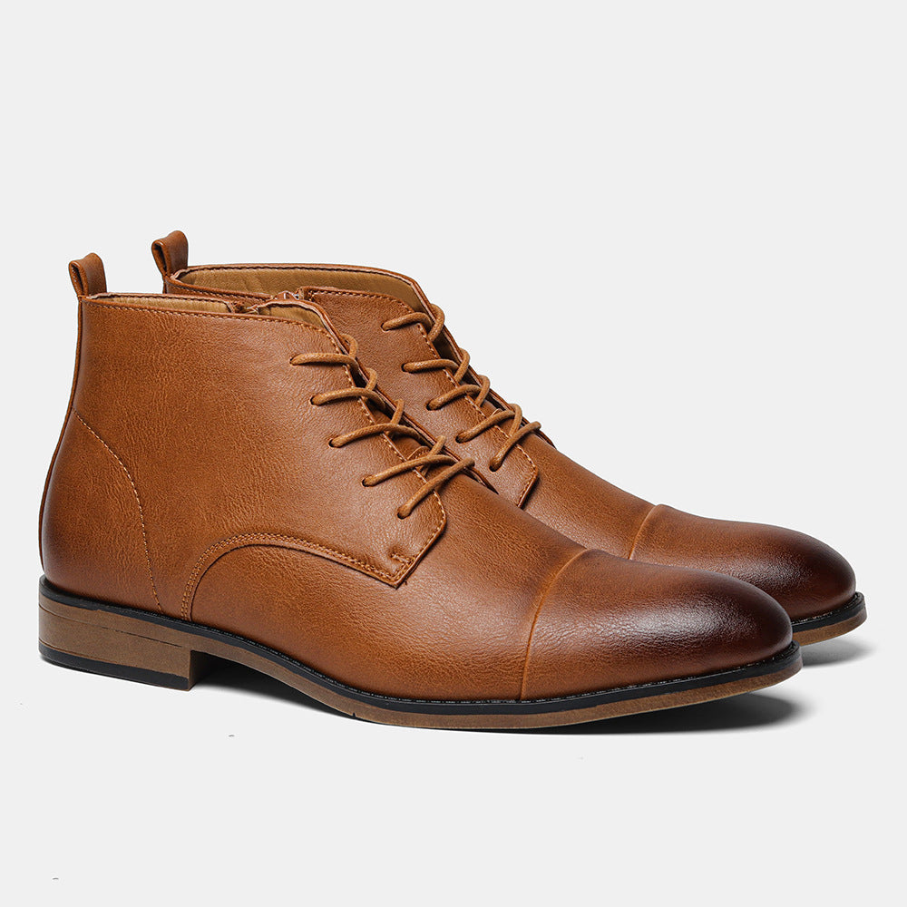 Plus Size Men's Chelsea Boots Inside Zipper Leather Boots  Footwear  