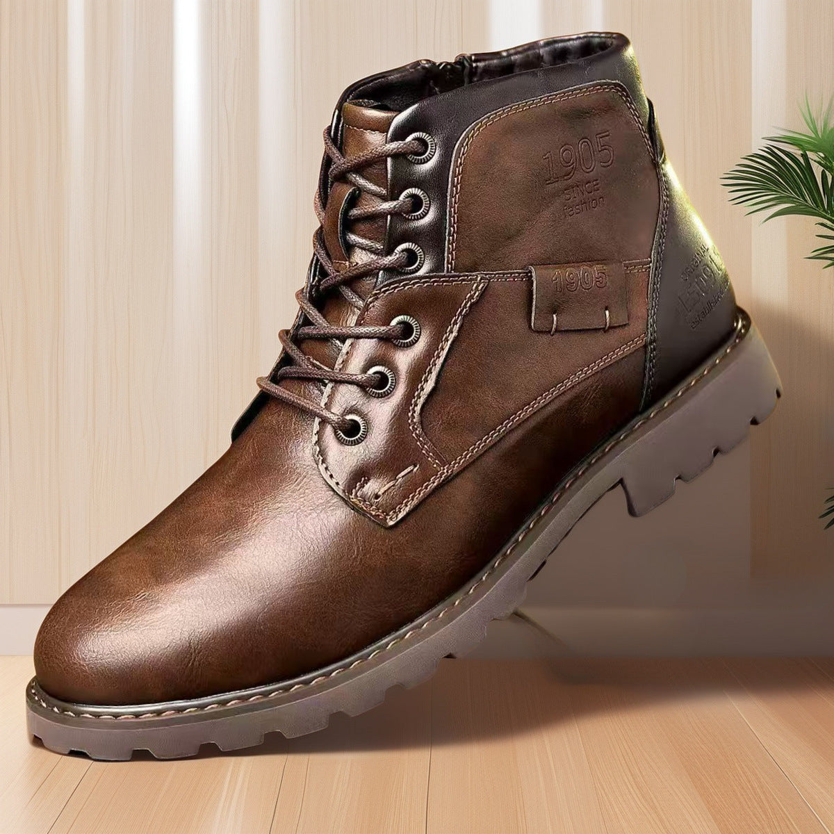 Male Martin Boots Leisure Plus Size Zip Ankle Boots  Footwear  