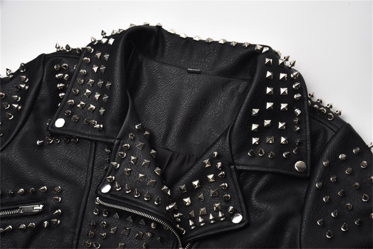 Rock Heavy Studs Stylish Punk Jacket  Leather Jacket 323.80 