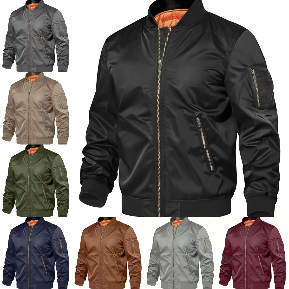 Mens Jacket New Spring Autumn Male Baseball Jackets Pilot Men Outwear Coat Zipper Men's Uniform  Leather Jacket 72.83 