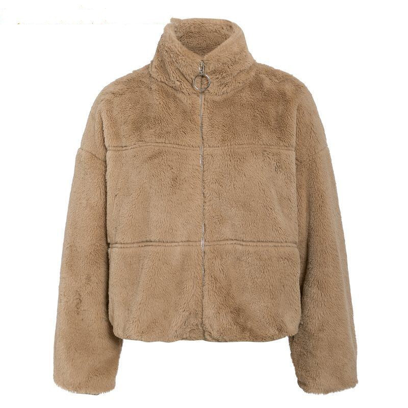 Ladies winter zip-up thermal jackets  Leather Jacket  