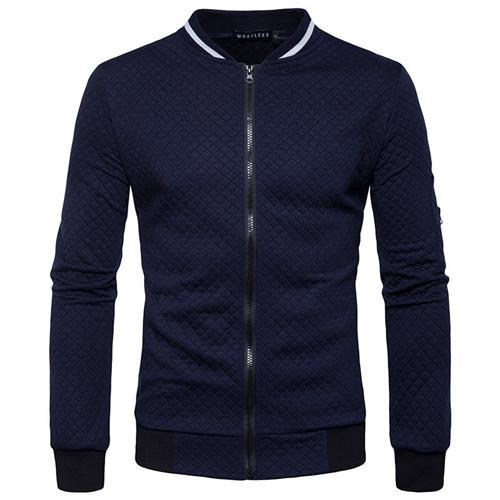 Zipper Design Mens Jacket  Leather Jacket 85.95 Navy-XXL