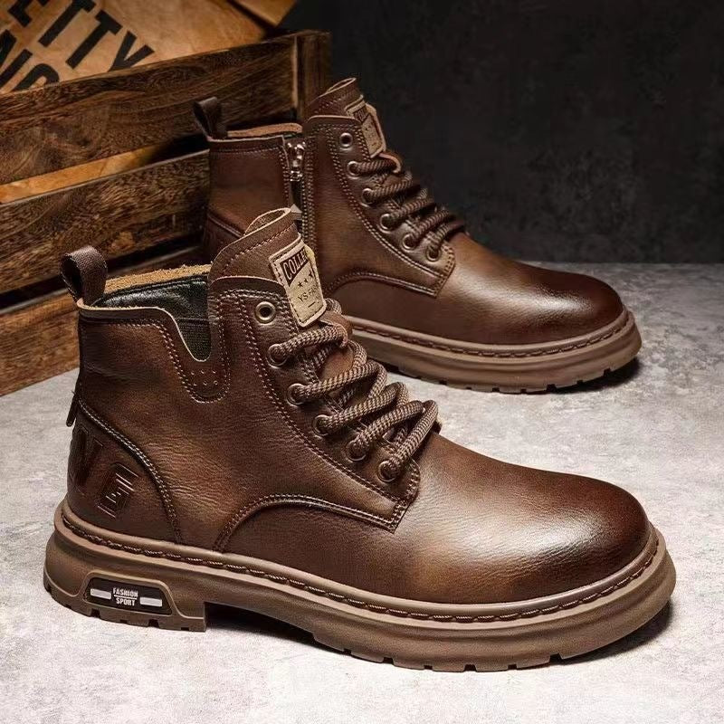 Retro British Style Work Ankle Boots Male  Footwear  