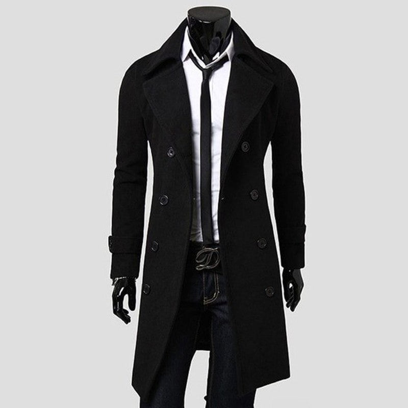 Men's Trench Coat  Leather Jacket 74.80 Black-XXXL