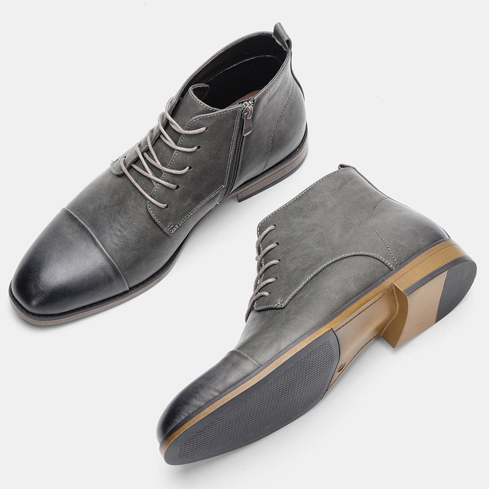 Plus Size Men's Chelsea Boots Inside Zipper Leather Boots  Footwear  