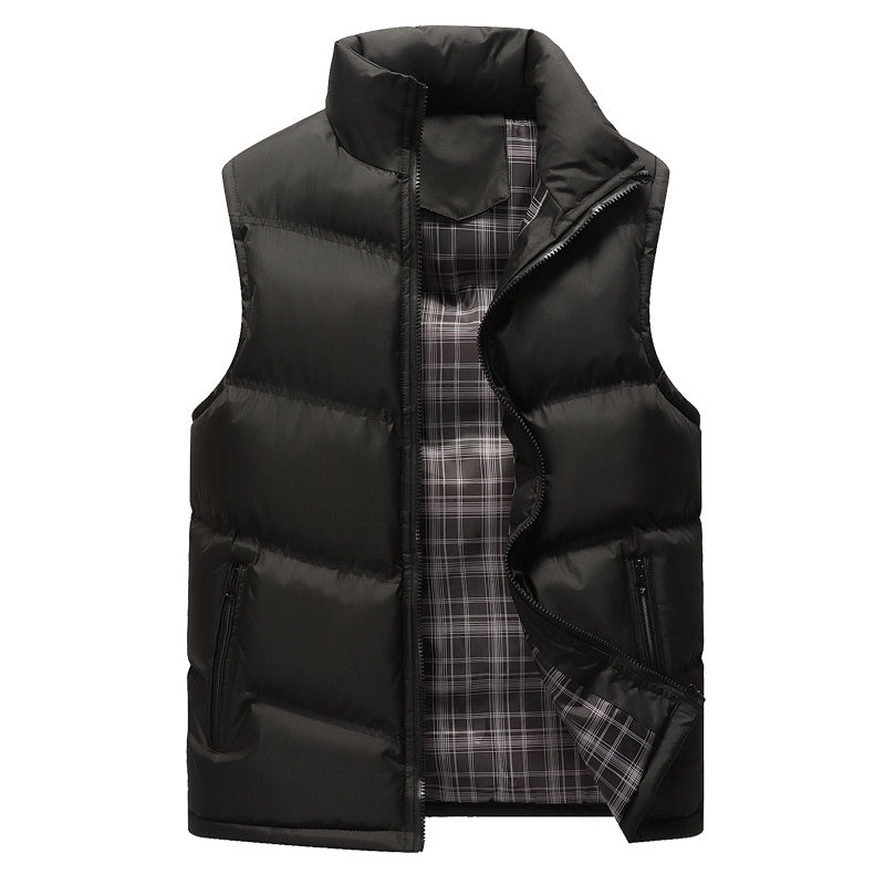 Men's down jacket vest jacket  Leather Jacket 77.00 Black-XXL