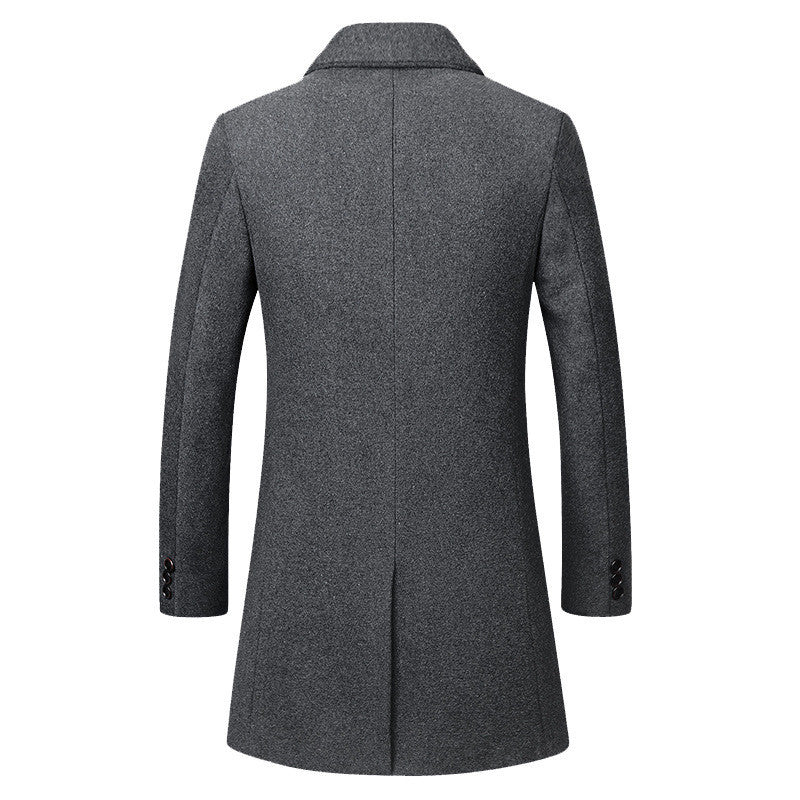 Men's long coat woolen coat trench coat  Leather Jacket  