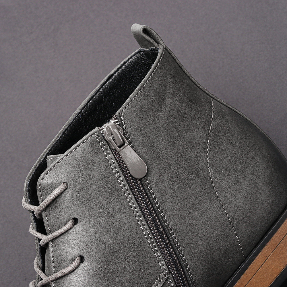 Plus Size Men's Chelsea Boots Inside Zipper Leather Boots  Footwear  