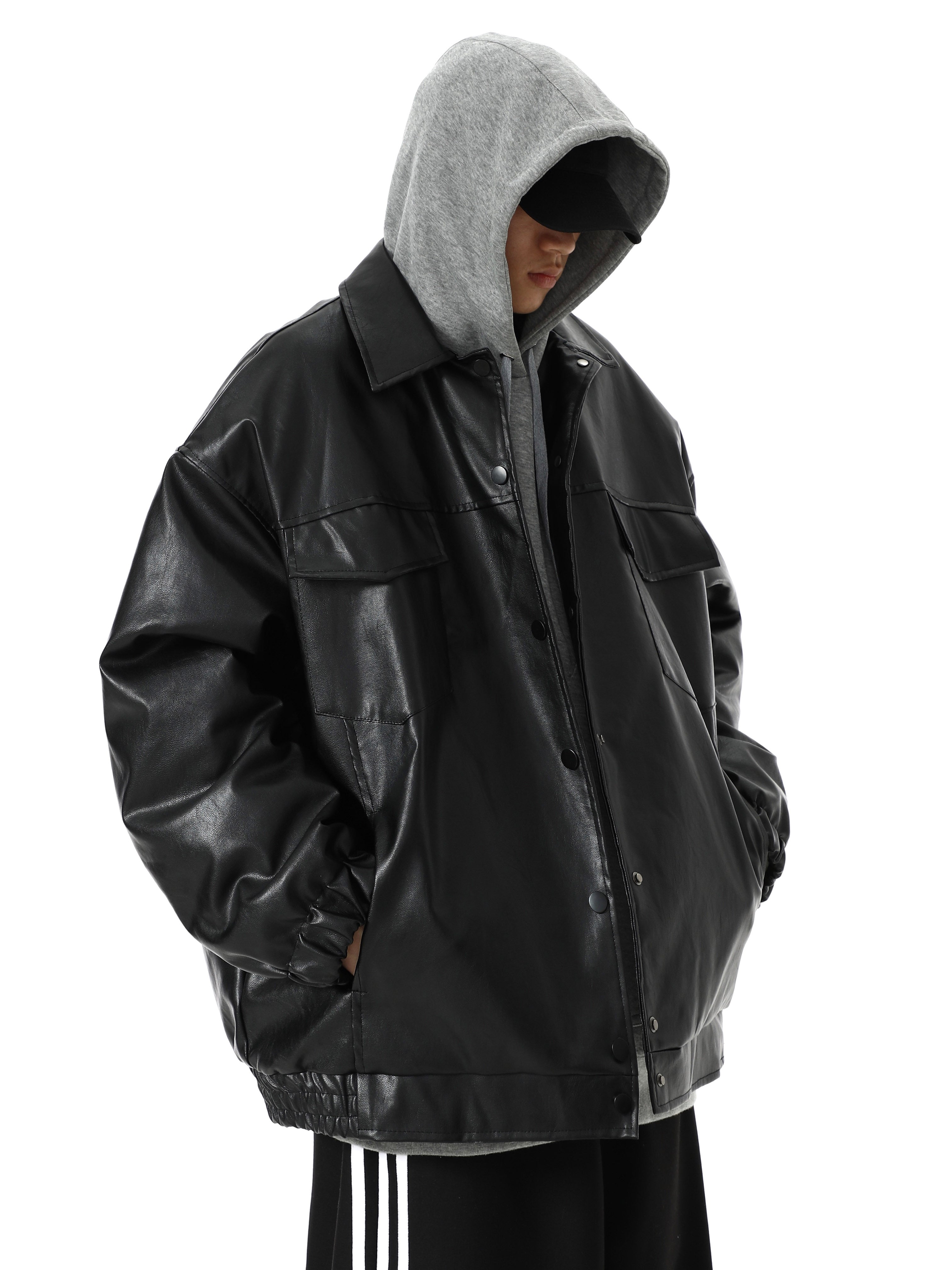 Men's Vintage PU Leather Coat  Leather Jacket 122.25 