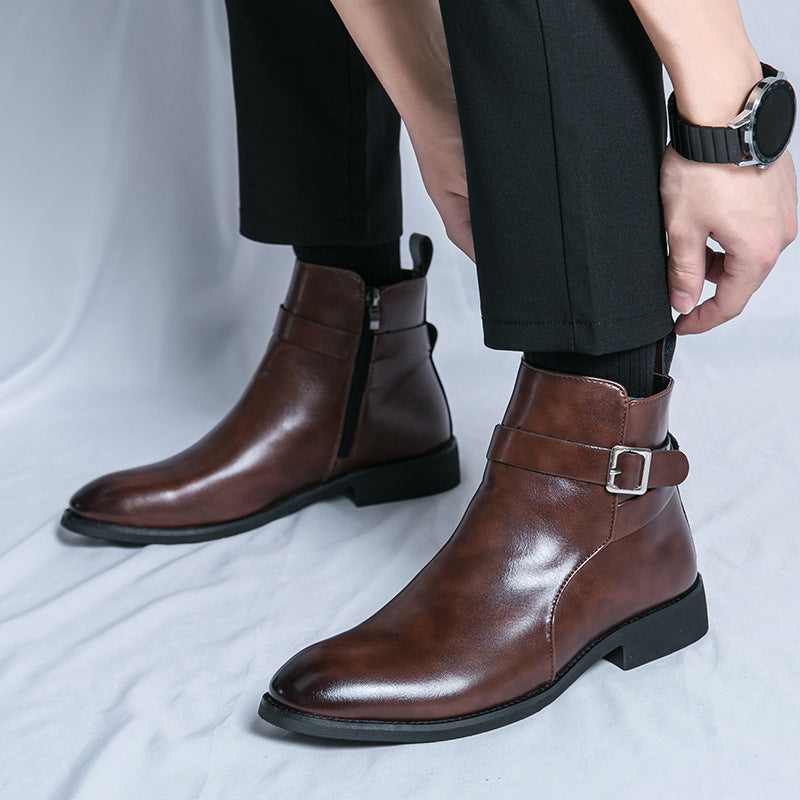 High-top British Fall Winter Men Western Boots Men  Footwear  
