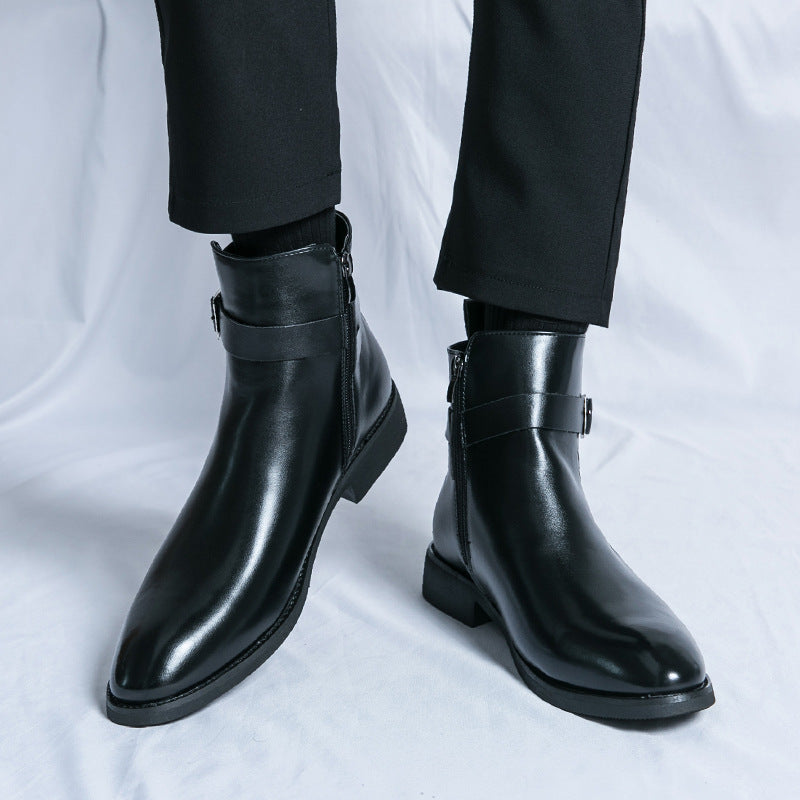 High-top British Fall Winter Men Western Boots Men  Footwear  