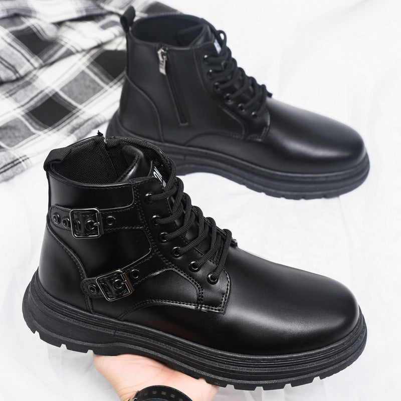 Black Martin Boots Male British Style Working Boots  Footwear 75.00 GX-Black-46