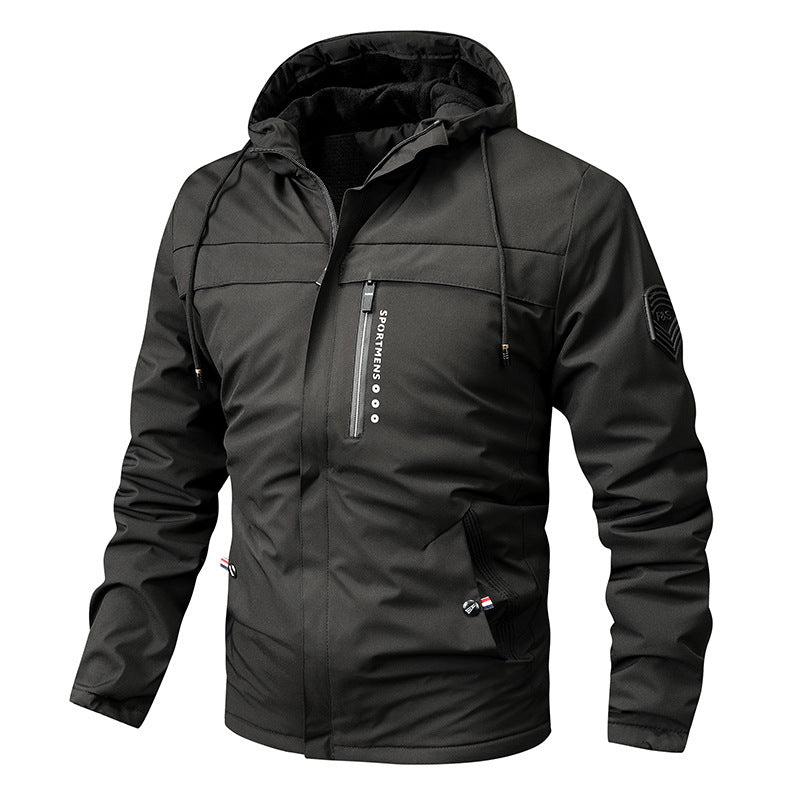 Winter New Plus Size Fleece Hooded Jacket Outdoor Casual Men's Jackets Shell Jacket  Leather Jacket 88.00 