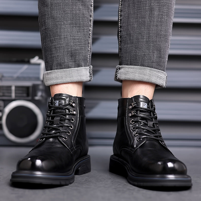 British Style All-matching Work Clothes Ankle Boots Fashion Haulage Motor Leather Boots  Footwear  