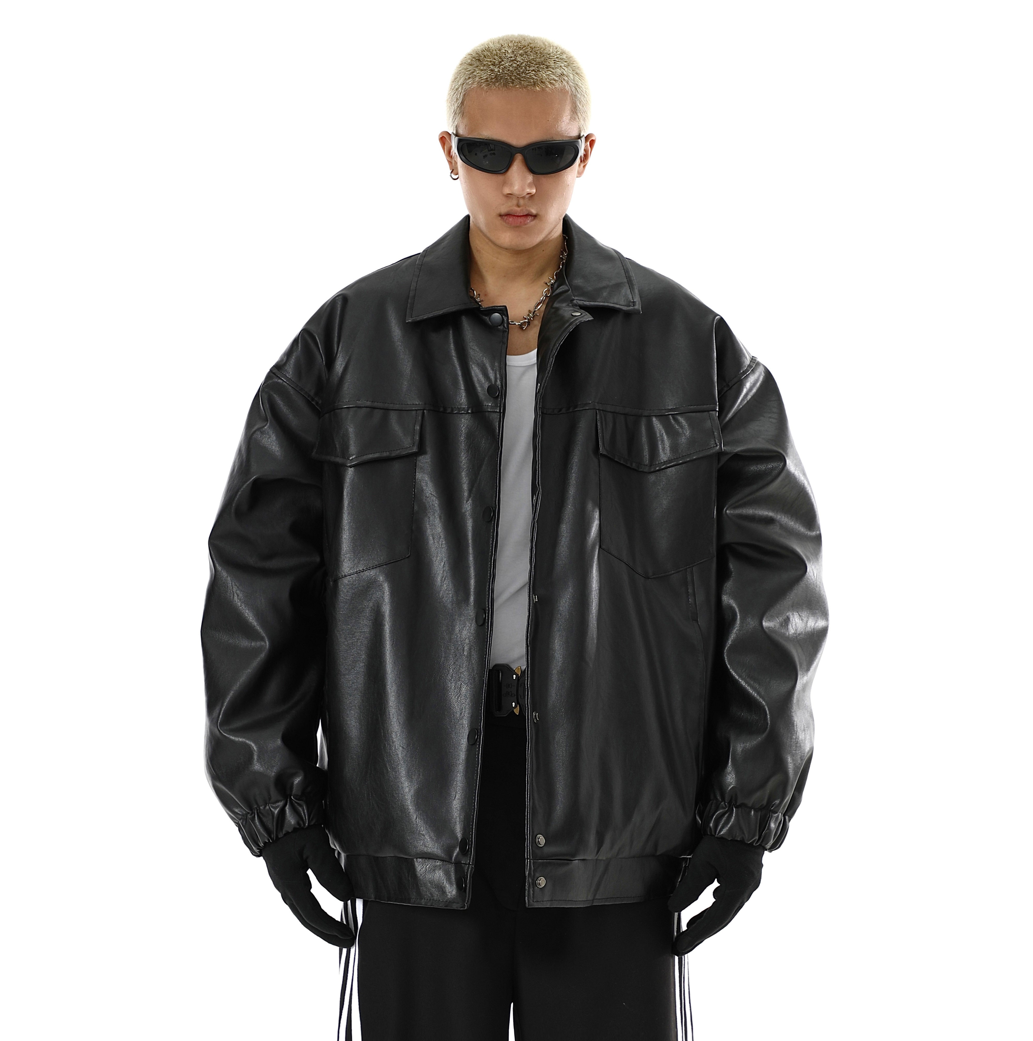 Men's Vintage PU Leather Coat  Leather Jacket 122.25 