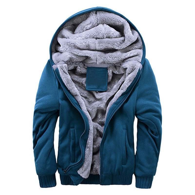 Plus Fleece Sweater Men S Casual Sport Fleece Hooded Jackets  Leather Jacket  